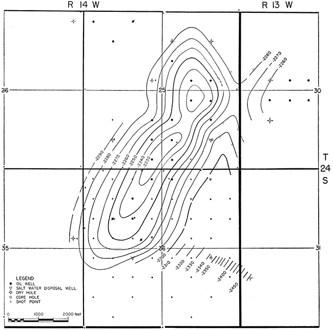 Subsurface structure map, top of Arbuckle dolomite.