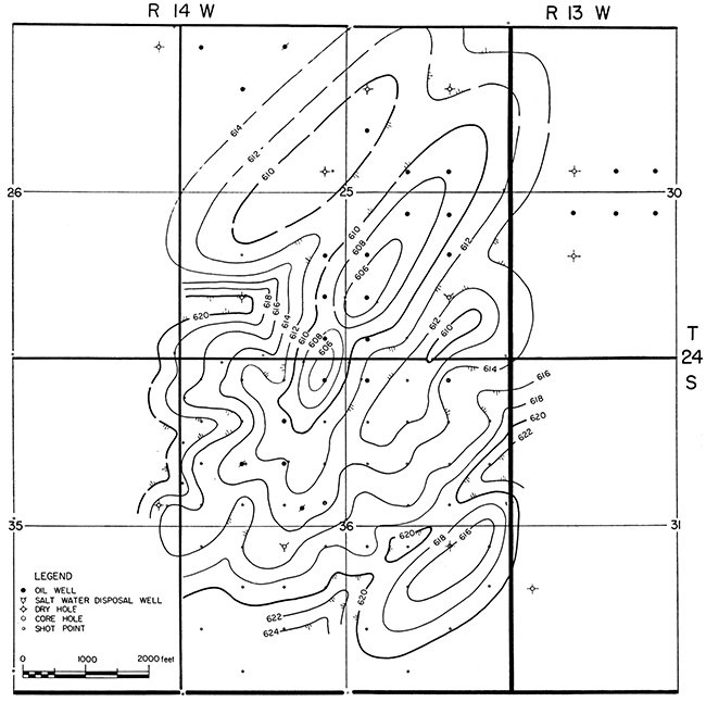Conventional seismic structure map, Lansing limestone.