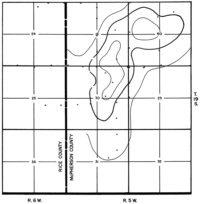 First seismic map on Pennsylvanian reflection.