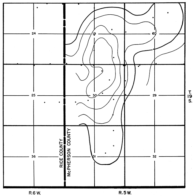 First seismic map on Mississippian reflection.