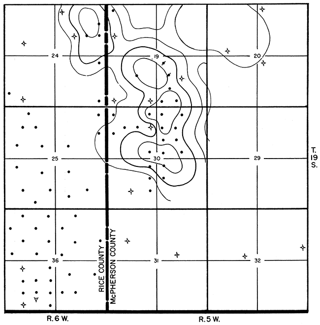 Subsurface structural map on top of Mississippian.