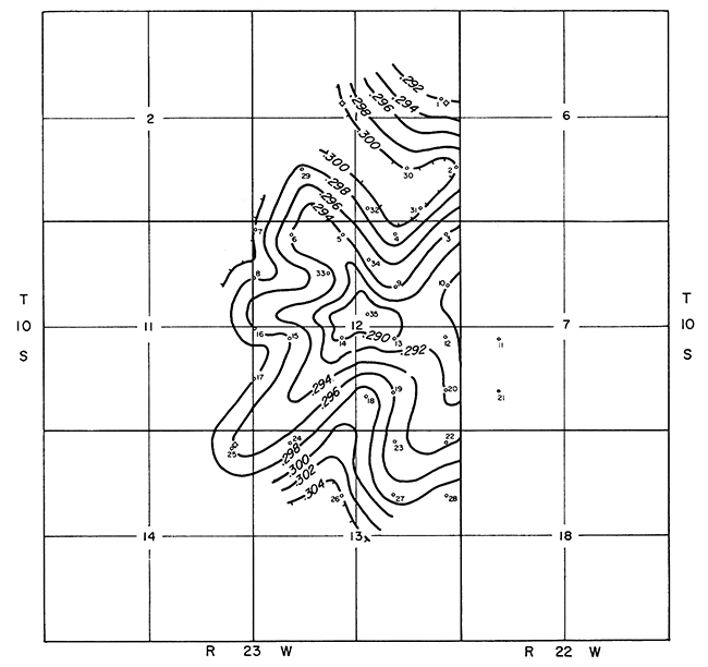 Isotime map for interval between Stone Corral and pre-Pennsylvanian surface.