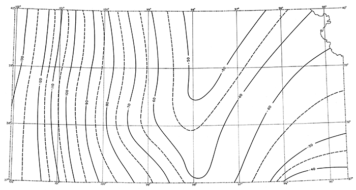 Smoothed regional Bouguer anomaly pattern.