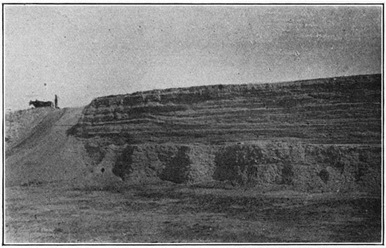 Black and white photo of volcanic ash in Meade County.