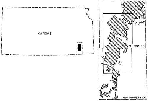 Montgomery and Wilson counties are located in southeast Kansas; Lansing Gp cops out in western Montgomery and in much of Wilson.