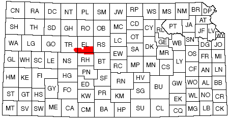 Study area in southern Ellis County, far SE Trego, and far northern Rush County.