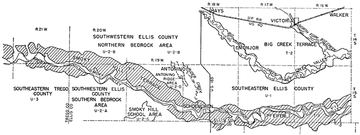 Map shows ground-water regions as explored in table 10.