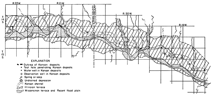 Kansan-age channel and terraces in study area.