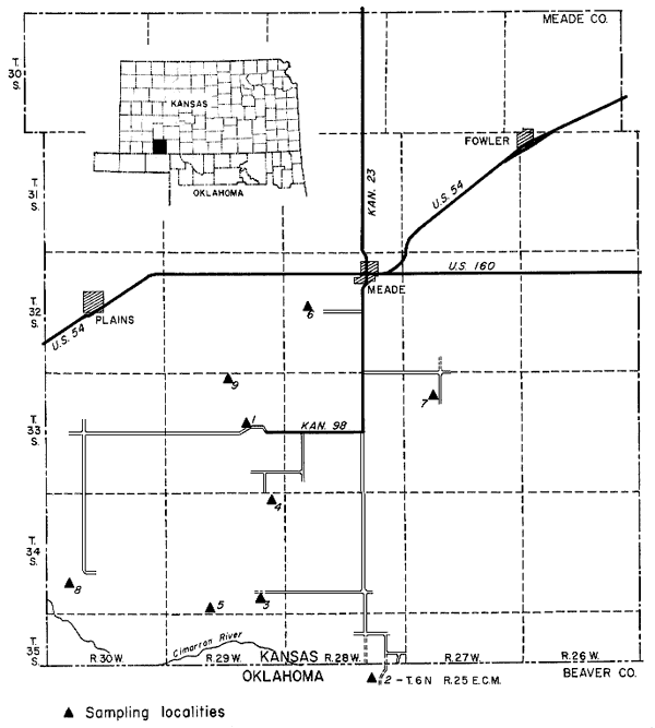Most samples from southwest corner of Meade County.