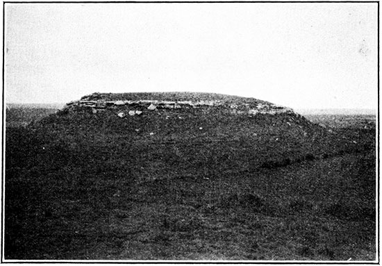 Hill capped by mortar beds of the Ogallala formation.