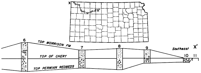 Thins from west to east; thickest in Cheyenne.