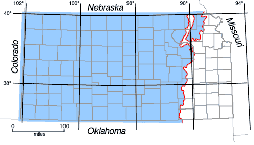 Permian rocks throughout Kansas west of Nehama uplift.