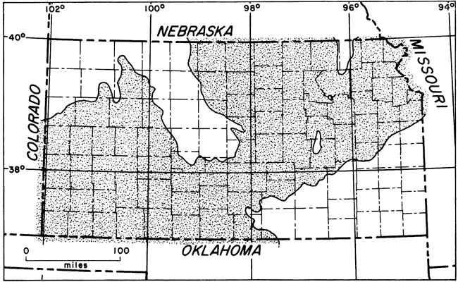Viola Limestone in much of Kansas except southeast, far northwest and Central Kansas Uplift areas, and small parts of Nemaha zone.
