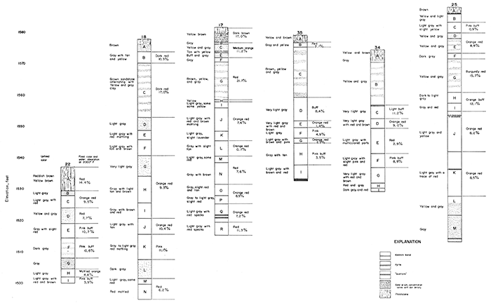 Graphic logs of selected test holes in C-12 area.