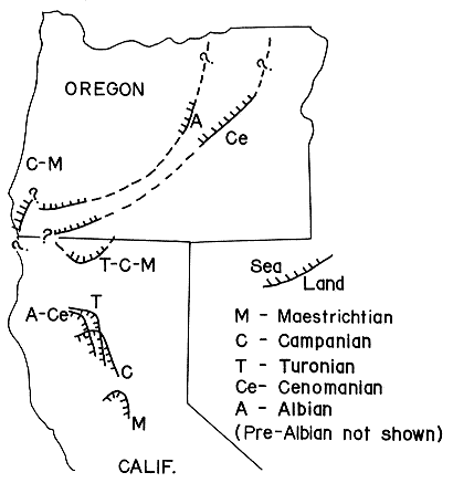 ancient shorelines for Oregon and northern California