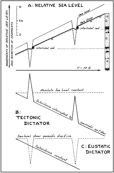 diagram of tectonic or eustatic controls on cyclothems