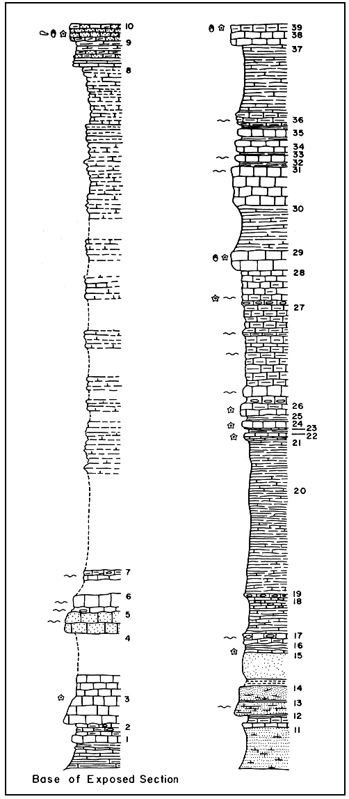 graphic sections referred to in measured section listed below