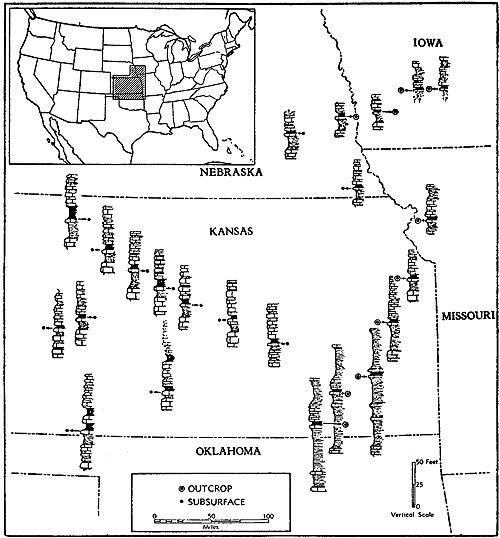 Oread cyclothem described in outcrop and subsurface examples.