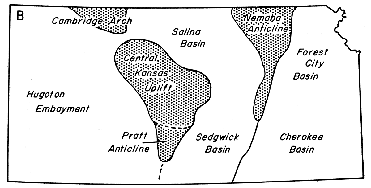 Major late Paleozoic structural features.