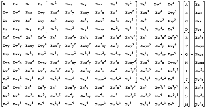 Large matrix equation.