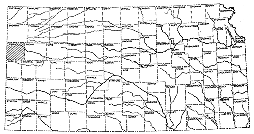 Wallace County in far western Kansas, south of Sherman and north of Greeley.