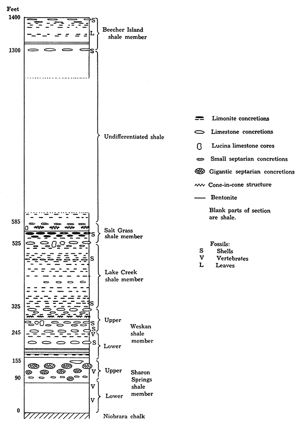 Generalized section of the Pierre formation in northwestern Kansas.