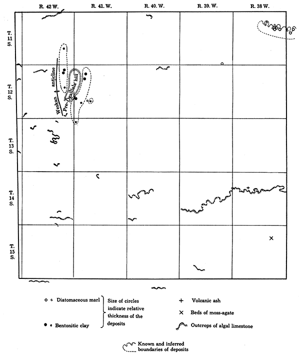 Map of the mineral resources of Ogallala, Wallace County.