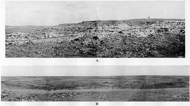Two black and white panoramas of Ogallala beds.