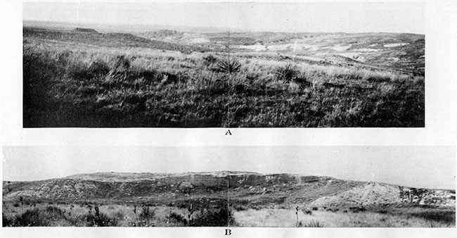 Two black and white panoramic photos of Ogallala and Pierre.