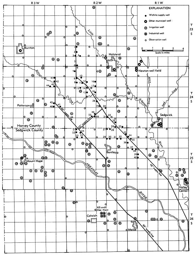 Map of the Wichita well field.