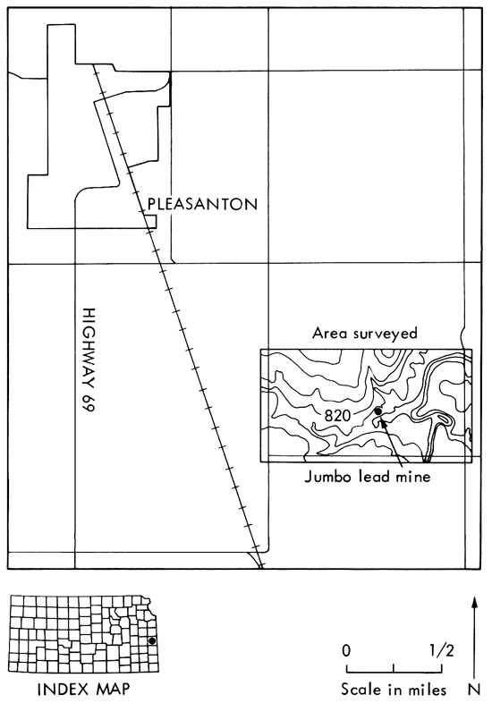 Mine located about a mile southeast of Pleasanton in southeast Kansas.