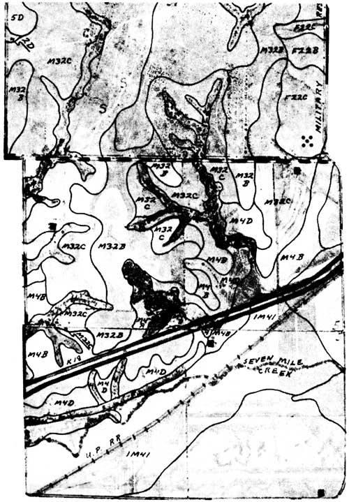 Hand drawn map of soils.