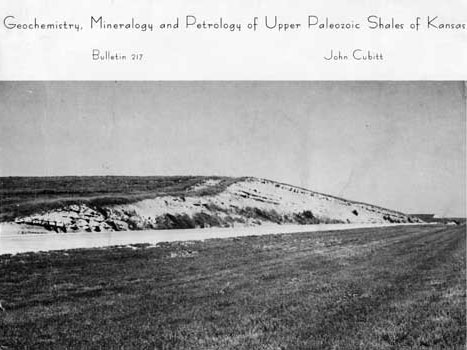 Cover of the book; white paper with black text and photo of outcrop.