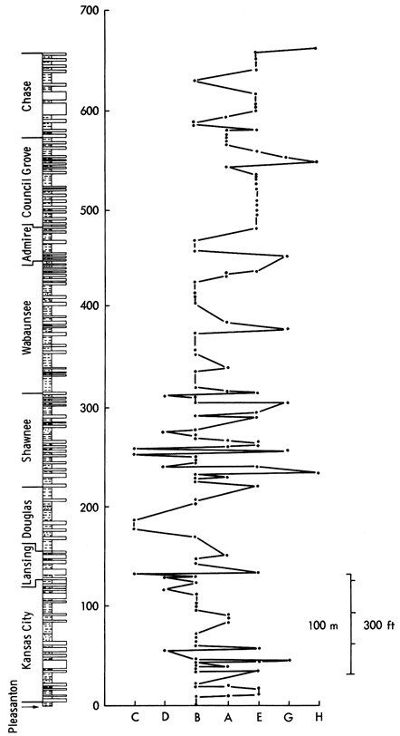 Eight clusters shown on stratigraphic chart.