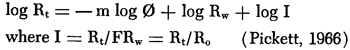 True resistivity related to Porosity, formation water resistivity, and water saturation