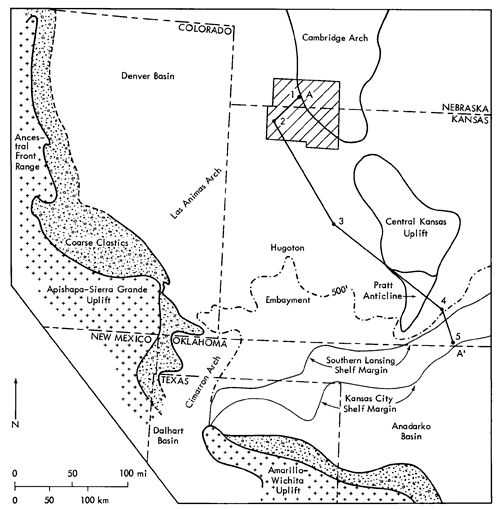 map of eastern Colorado, western Oklahoma, Texas panhandle, southwestern Nebraska, and central and western Kansas.