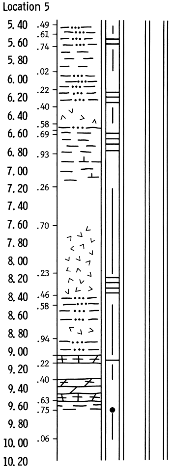 Rock column of drill location 5