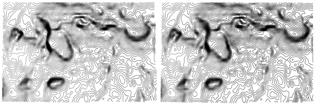 Stereo pair aeromagnetic map.