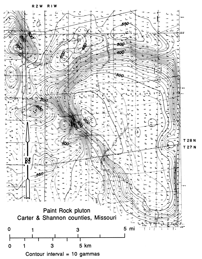 Aeromagnetic map of Paint Rock Pluton, southeast Missouri.