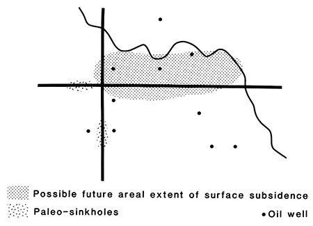 Location of current sinkholes, paleo-sinkholes, and ultimate zone of subsidence.