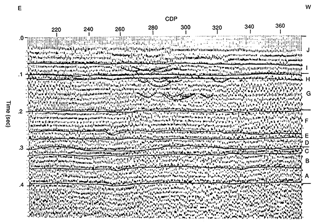 Seismic interpretation of line 1.