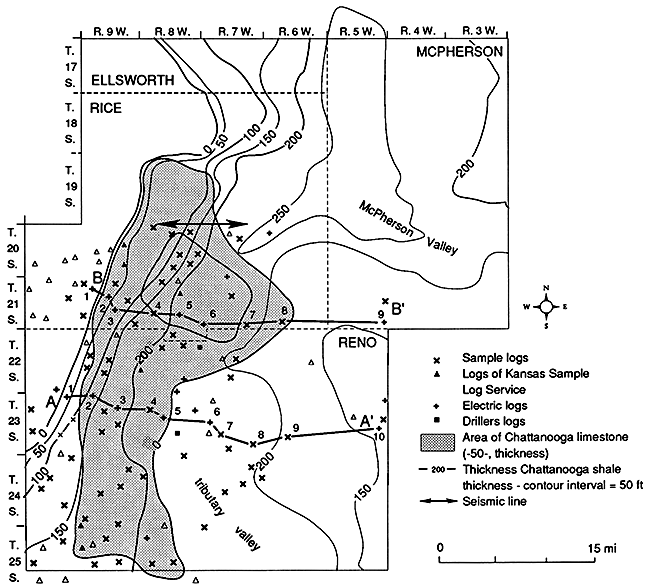 Topography of pre-Chattanooga McPherson Valley.