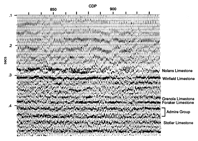 Stratigraphic relationships ofWabaunsee through Council Grove groups are shown.