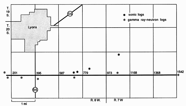 Location of Rice County seismic-reflection section.