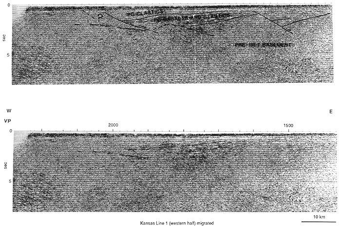 Migrated seismic data from line 1.