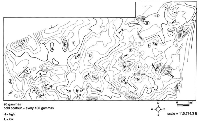 Magnetic map located in east-central Douglas County.