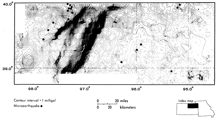 Gravity map of northeast Kansas.