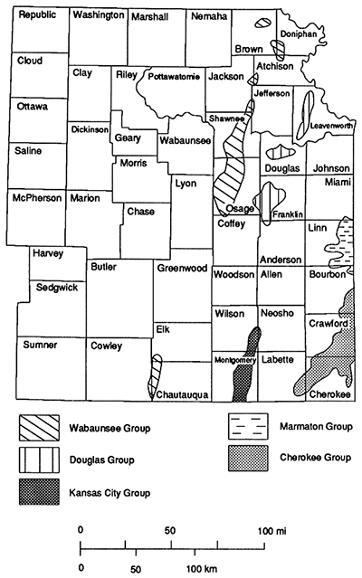 Coal reserves in eastern Kansas.