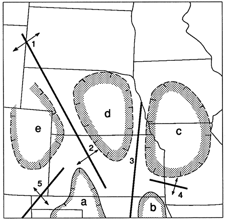Paleozoic structural features in the midcontinent.