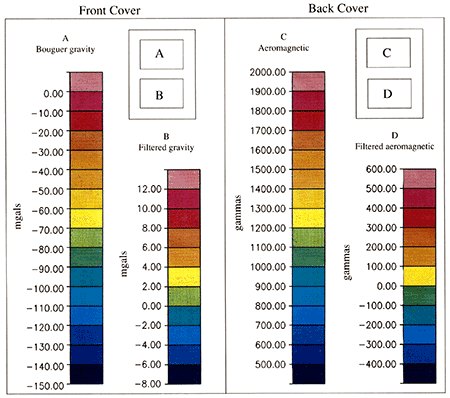 color bars showing the value of gravity or magnetic readings on the cover art for the book